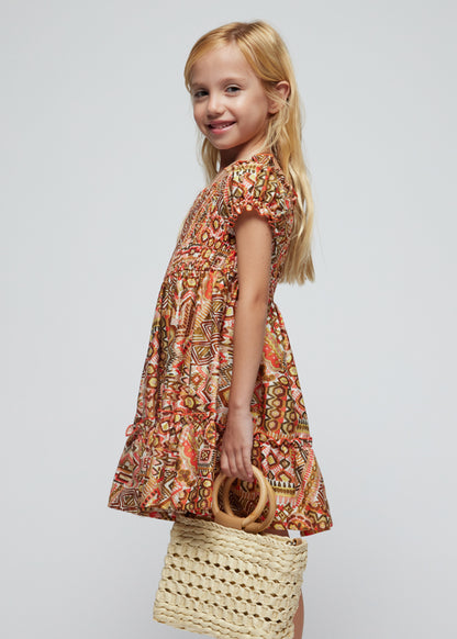 Mayoral Vestido ponto smock Better Cotton menina