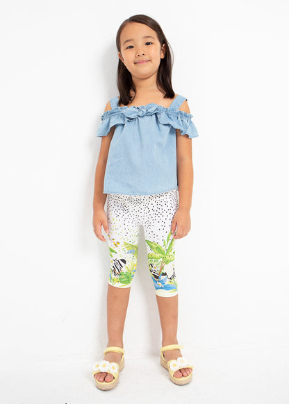 Mayoral Leggings estampado de algodão sustentável menina