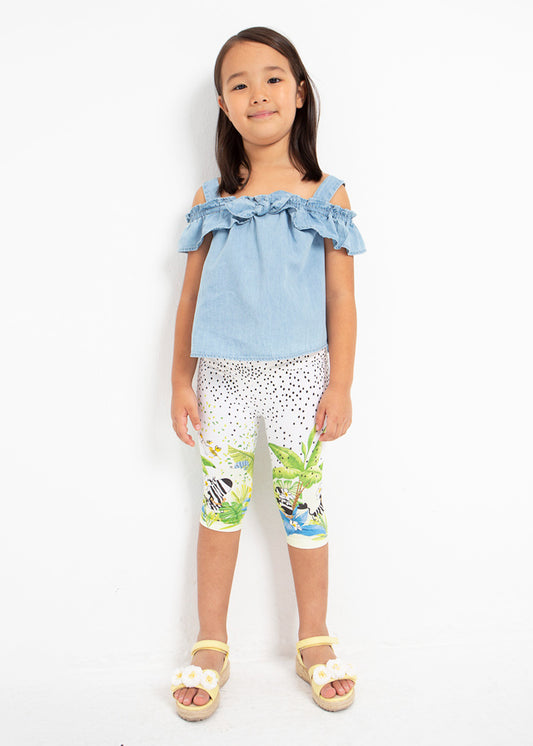 Mayoral Leggings estampado de algodão sustentável menina