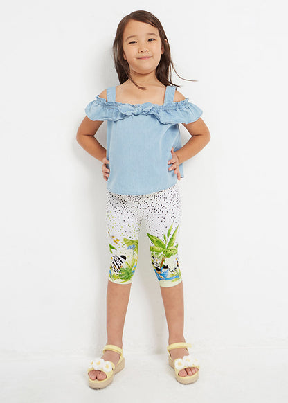 Mayoral Leggings estampado de algodão sustentável menina